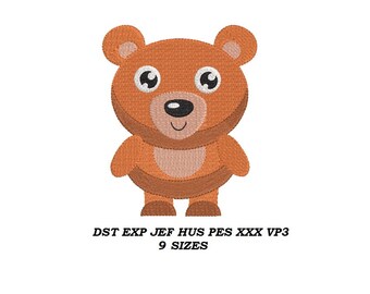 Baby Bear Machine embroidery - 9 Sizes - Kids embroidery, Cute Animals embroidery Instant downloadable file, digital file
