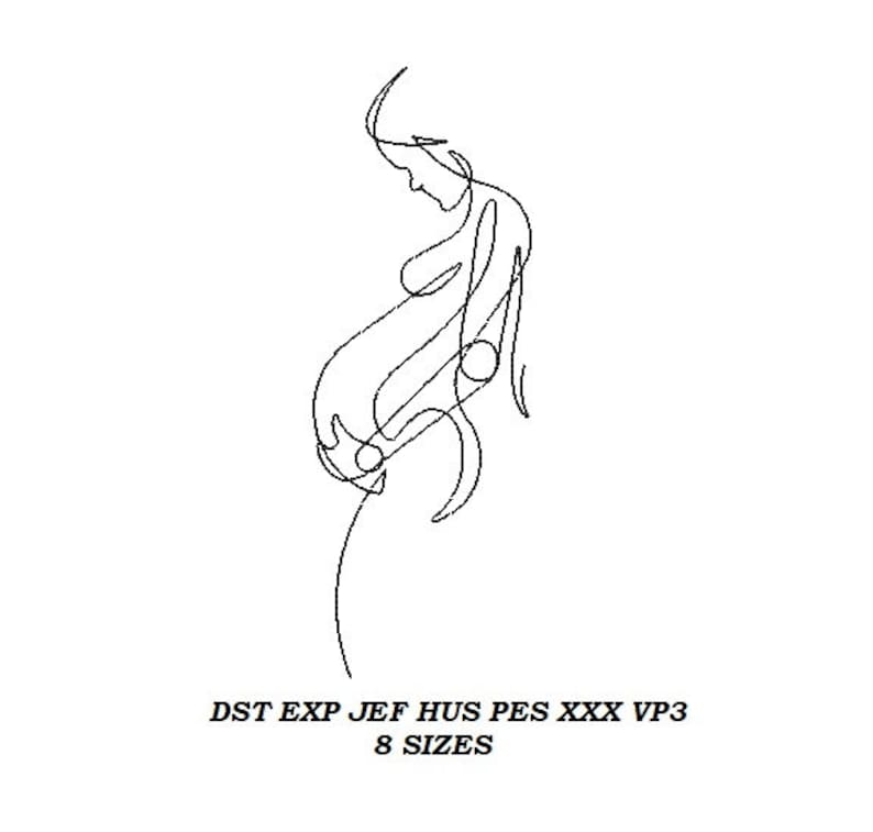 Pregnancy Machine Embroidery Design 8 Sizes Pregnant Girl - Etsy