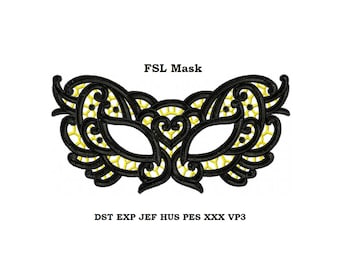 Machine embroidery design - Masquerade Mask embroidery Instant download, lace mask #4