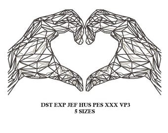 Origami Hands Machine Embroidery Design - 5 sizes - embroidery pattern, digital file