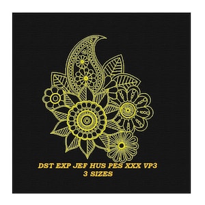 Mandala blomma Maskinbroderidesign - 3 storlekar - Blombroderidesign Botanic broderidesign, Direkt nedladdning, digital fil