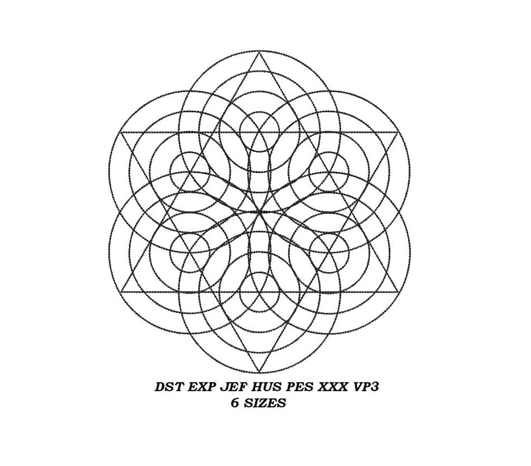 Single Line Embossing Pattern One Line Abstraction Machine Embroidery Design - 6 Sizes - Contour ...
