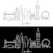London Embroidery Design - 9 Sizes - One Line Embroidery Pattern, Line ...