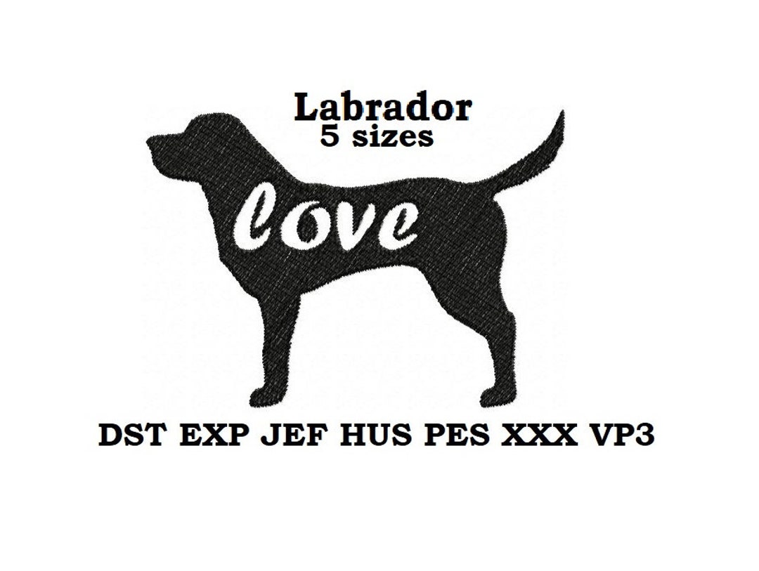 Embroidered Lab Pattern Labrador Machine Embroidery Design - 5 Sizes - Dog Embroidery Pattern ...