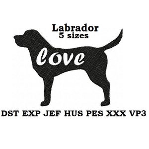 Labrador Machine Embroidery Design - 5 sizes - dog embroidery pattern Instant Downloadable File