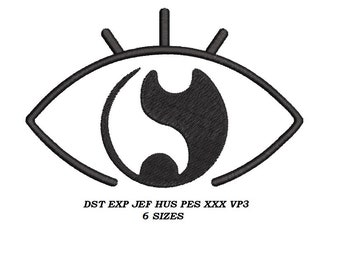Yin Yang Eye Machine Embroidery Design -6 sizes - embroidery Instant download, digital file