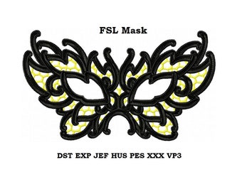 Machine embroidery design - Masquerade Mask embroidery Instant download, lace mask #1