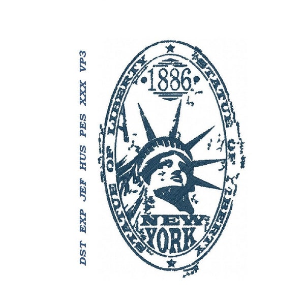 New York Stamp Embroidery Machine Design - embroidery pattern Instant Downloadable