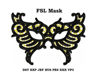 Machine embroidery design - Masquerade Mask embroidery Instant download, lace mask #9