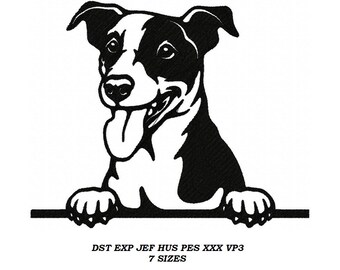 Jack Russell Terrier Embroidery Design - 7 sizes - Pet lover contour stitch embroidery pattern, digital file