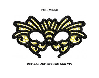 Machine embroidery design - Masquerade Mask embroidery Instant download, lace mask #12