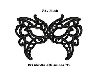 Machine embroidery design - Masquerade Mask embroidery Instant download, lace mask #3