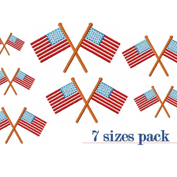 4th of july flag embroidery applique