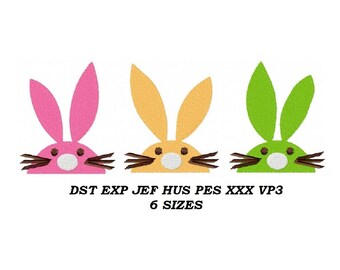 Easter Bunnies Machine embroidery design - 6 SIZES - Holiday embroidery Instant downloadable file, digital file