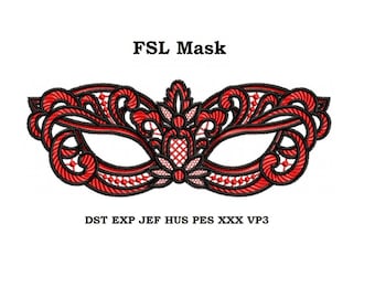 Machine embroidery design - Masquerade Mask embroidery Instant download, lace mask #14