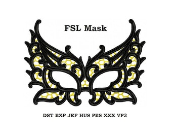 Machine embroidery design - Masquerade Mask embroidery Instant download, lace mask #8