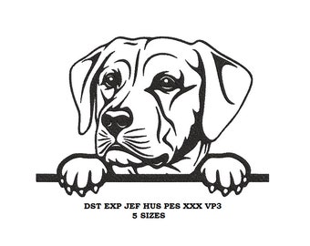 Labrador Retreiver Embroidery Design - 5 sizes - Pet lover contour stitch embroidery pattern, digital file