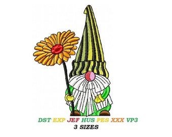 Gnome Machine embroidery design8 - 3 SIZES - Kids Honey Gnome embroidery Instant downloadable file Bee kind