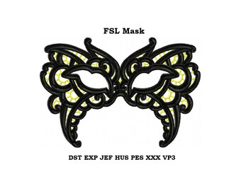 Machine embroidery design - Masquerade Mask embroidery Instant download, lace mask #2