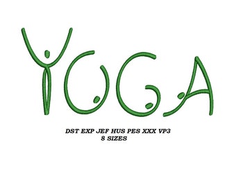 Yoga Embroidery Machine Design - 7 sizes - Life Style embroidery pattern Instant Downloadable