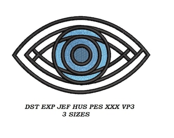 Eye machine Embroidery Design - 3 SIZES - embroidery pattern, digital file