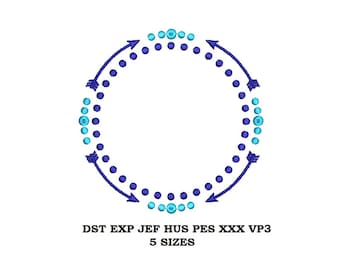 Arrow Circle Monogram Frame Embroidery Design 03 - 5 Sizes - Instant downloadable file, digital file