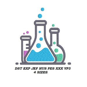 Love Chemie Stickmuster, digitale Datei - 4 Größen - Stickdatei