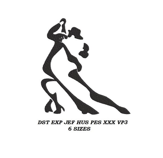 Dancing Tango Embroidery Design - 6 Sizes - Tango embroidery pattern,  instant downloadable file