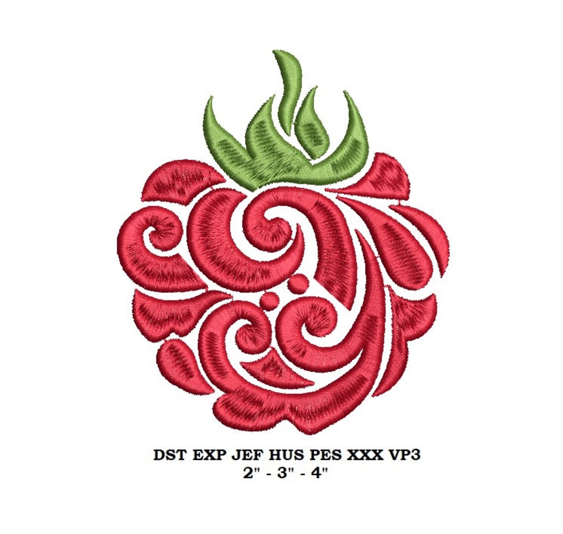 Embroider Raspberry Raspberry Machine Embroidery Design - 3 Sizes - Berries Embroidery ...