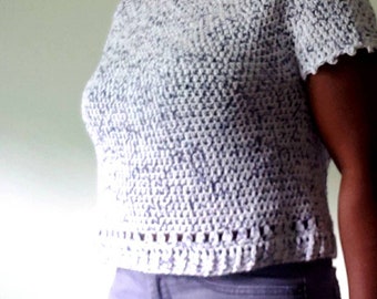 Easy Crochet Sweater Pattern Pdf, Reflection Top, instruction for size small to 5XL, top down , seamless, more round for long sleeves