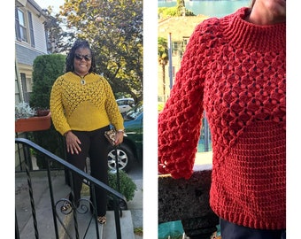 Fantasy Crochet Pattern Pdf, Fifi Sweater, Instruction for sizes Small to 3XL, Topdown, Seamless Sweater