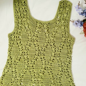 Fantasy Crochet Pattern, Summer Ivy  Top, size Small to 2XL, use as a top in Summer and as a vest in Winter