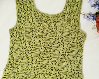 Fantasy Crochet Pattern, Summer Ivy  Top, size Small to 2XL, use as a top in Summer and as a vest in Winter