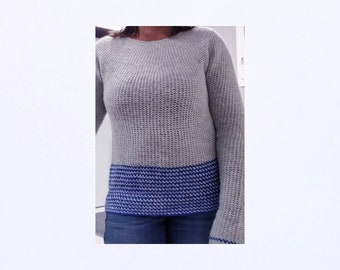 Crochet Pattern, Leysha Sweater - Size XS, S, M, L, XL , lightweight sweater crochet pattern, knit like stitches