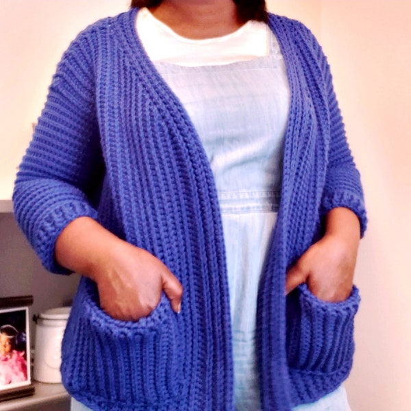 Crochet Cardigan, crochet Pattern, Open Cardigan, Warm Crochet sweater