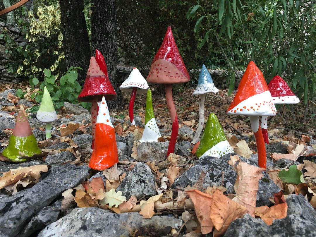 Champignons en céramique émaillée Etsy France