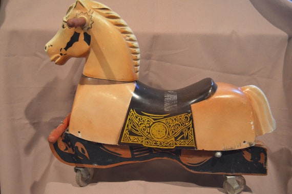 vintage bouncing rocking horse