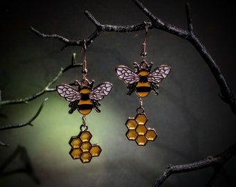 Honey Bee Earrings (Stainless Steel)