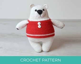 Crochet Pattern | Amigurumi Percy Polar Bear, Crochet Bear, PDF
