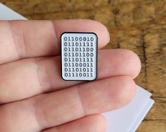 bollocks | soft enamel pin badge in binary code | typography