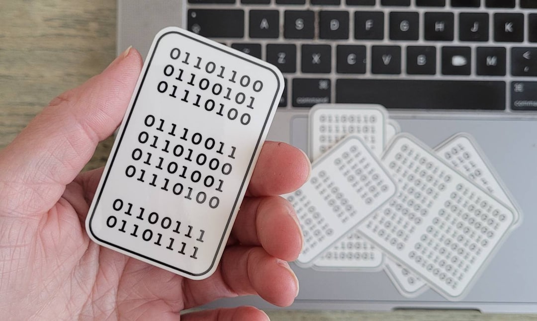 Let Shit Go Sticker in Binary Code | Transparent Decal | Laptop Sticker ...