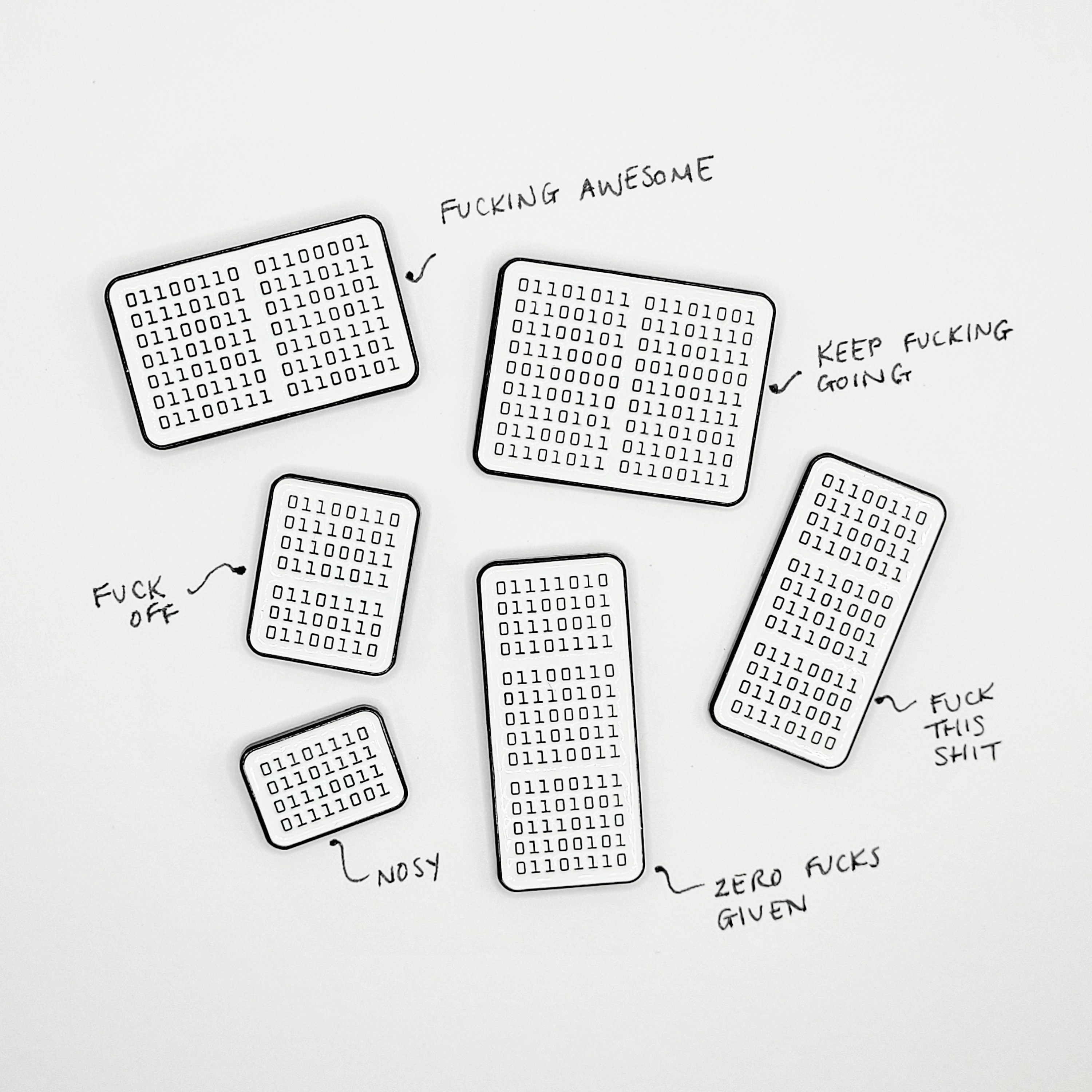 Fucking Awesome in Binary Code [2024 Edition] | Enamel Pin Badge ...