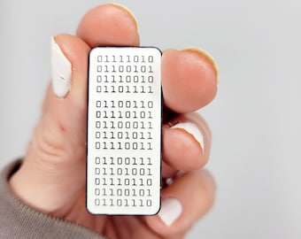 zero fucks given in binary code [2024 edition] | enamel pin badge  | typography