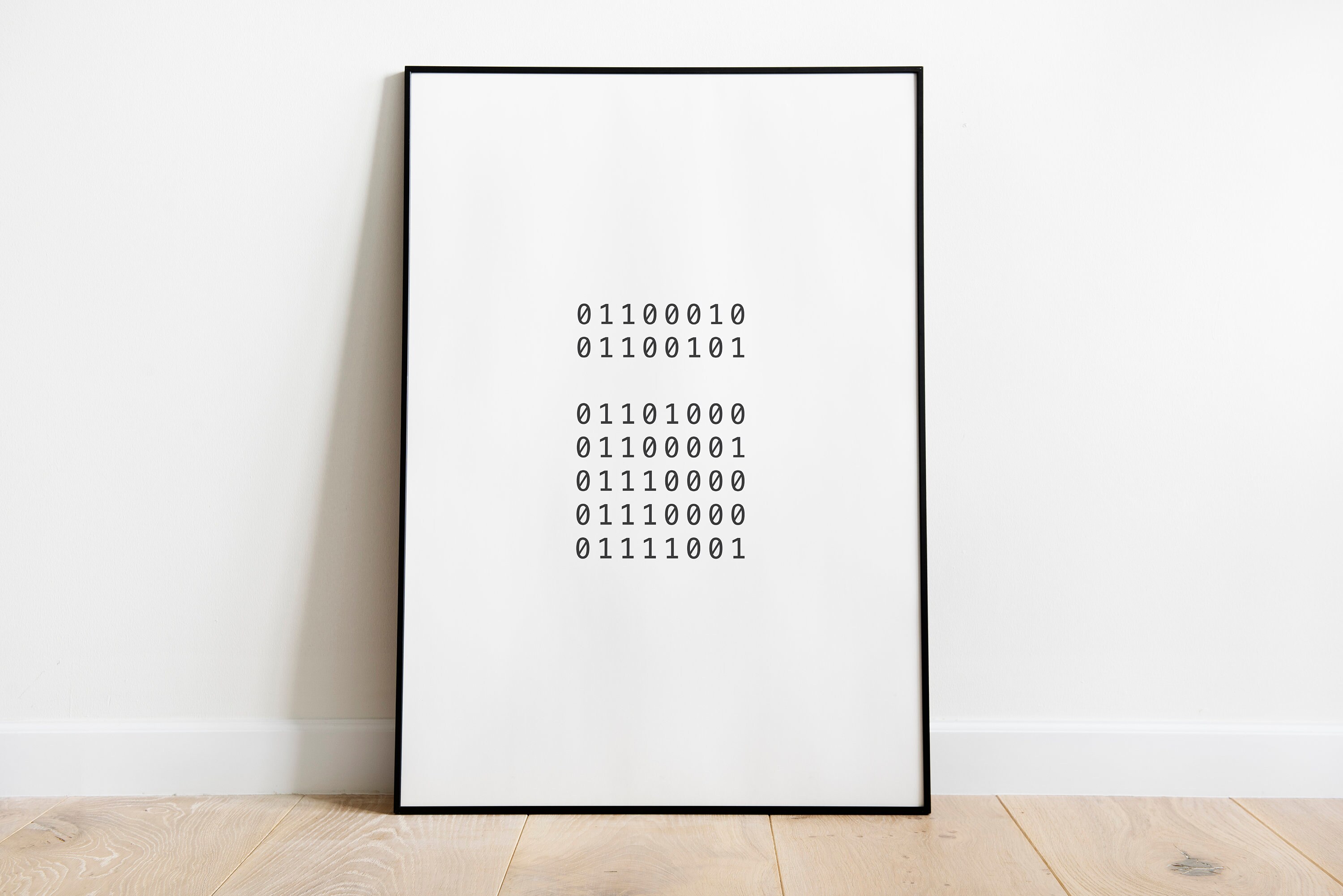 Be Happy | Binary Code | Minimalist | Downloadable | Geek | Coding Art ...