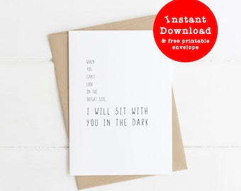 Atheïst-sympathiekaart: "I Will Sit With You In The Dark" (digitale download)