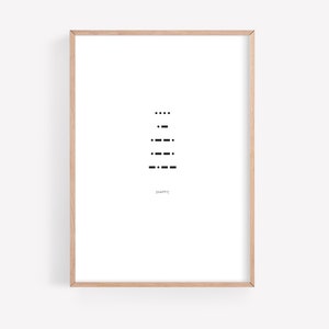 Happy in morse code | A4 print | minimalist | typographical art