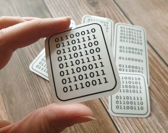 Bollocks in binary code | transparent decal | laptop sticker | programmer humour | free delivery