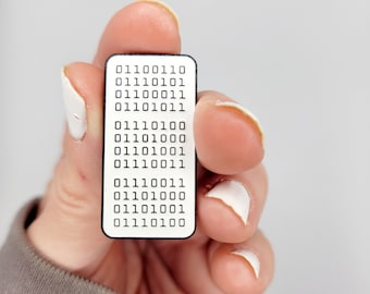 fuck this shit in binary code [2024 edition] | enamel pin badge  | typography