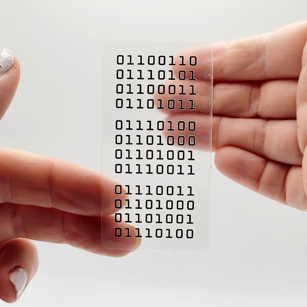 A la mierda con esta mierda en código binario [edición 2024] / calcomanía transparente / calcomanía para computadora portátil / humor de programador