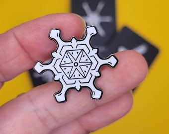 Snowflake | enamel pin badge | stellar plate | science gift